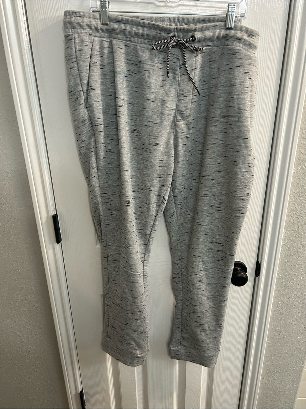 Bruno Milano Jogger Pants Mens XL gray black Tapered Leg Elastic Waist Pockets